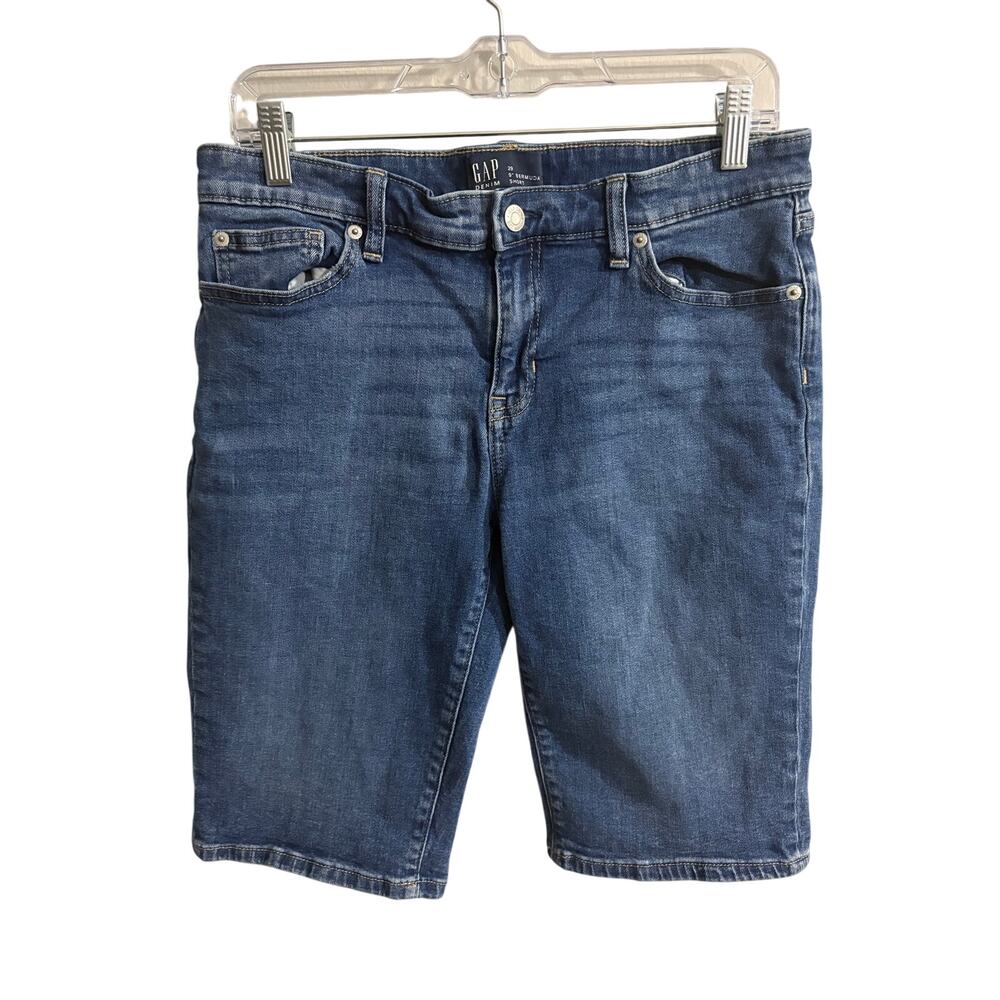 Gap Denim Cotton 9” Bermuda Short Women’s 29 Medium Indigo Blue